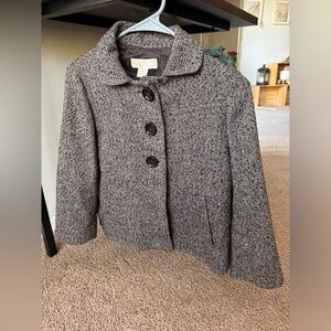 Michael Kors Tweed Brown Wool Blend Classic Blazer Jacket Womens Size XS